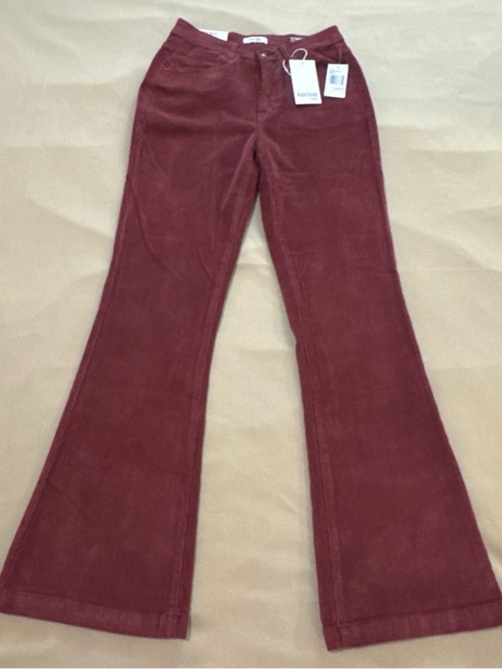 kensie Brick Red The Savannah Corduroy High Rise Flare Pants